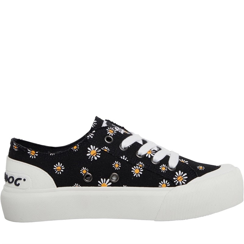 Womens Jazzin Plus Canvas Pumps Dixie Daisy Black - Image 5