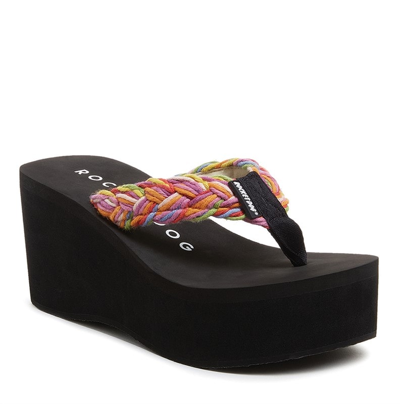 Rocket Dog Womens Crush String Braid Platform Sandals Rainbow