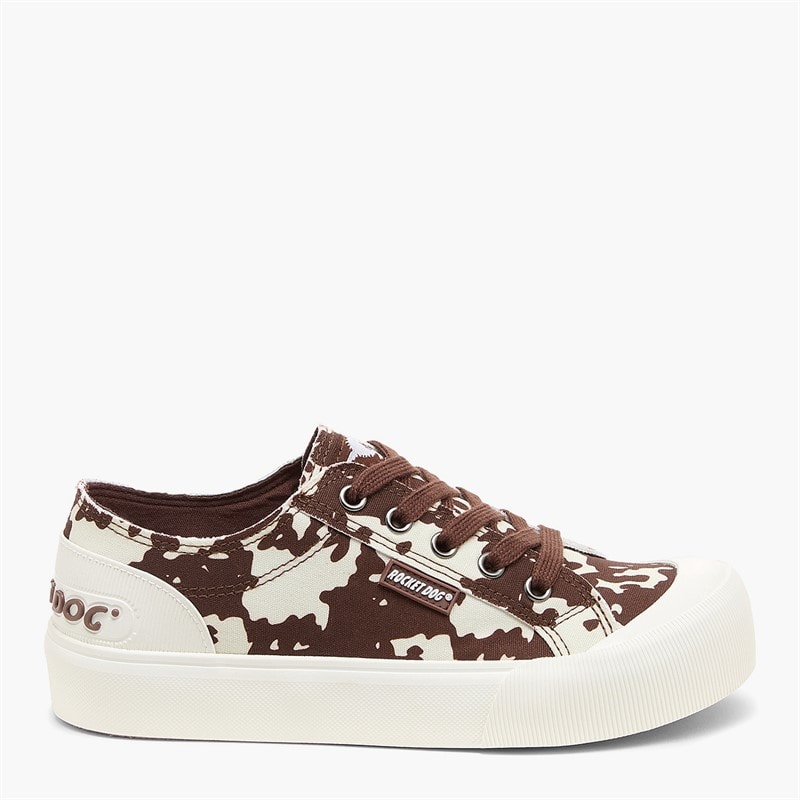 Rocket Dog Womens Jazzin Plus Print Canvas Pumps Brown Multi