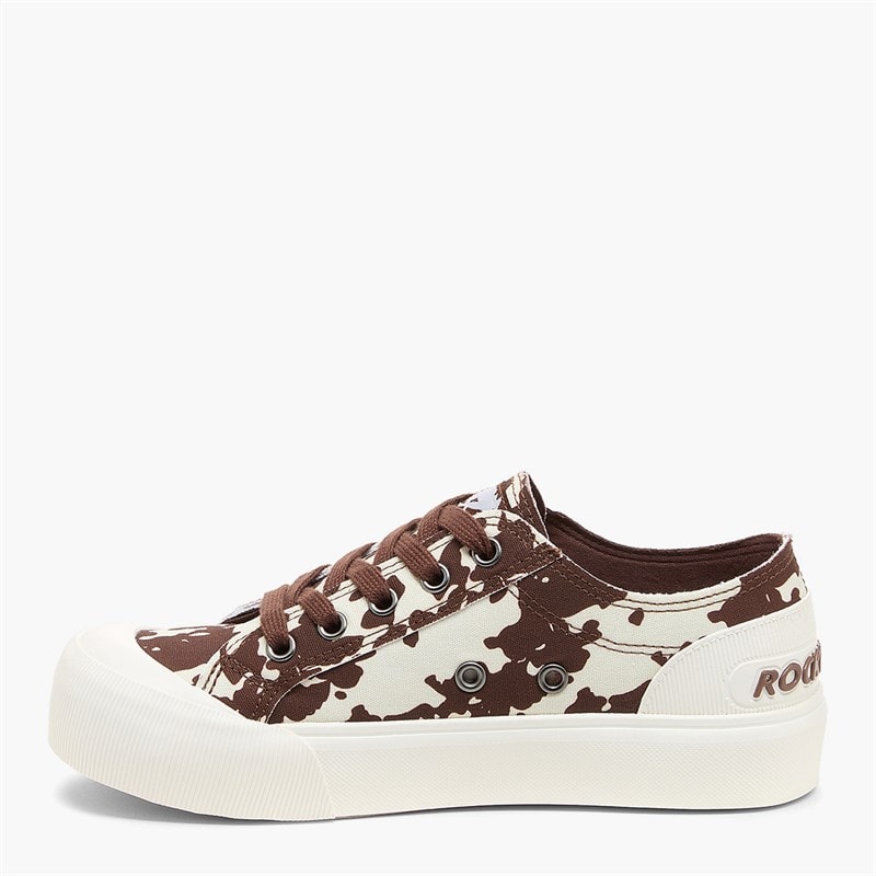 Womens Jazzin Plus Print Canvas Pumps Brown Multi - Image 5
