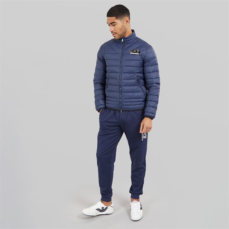 Mens Down Jacket Navy Blue - Image 4