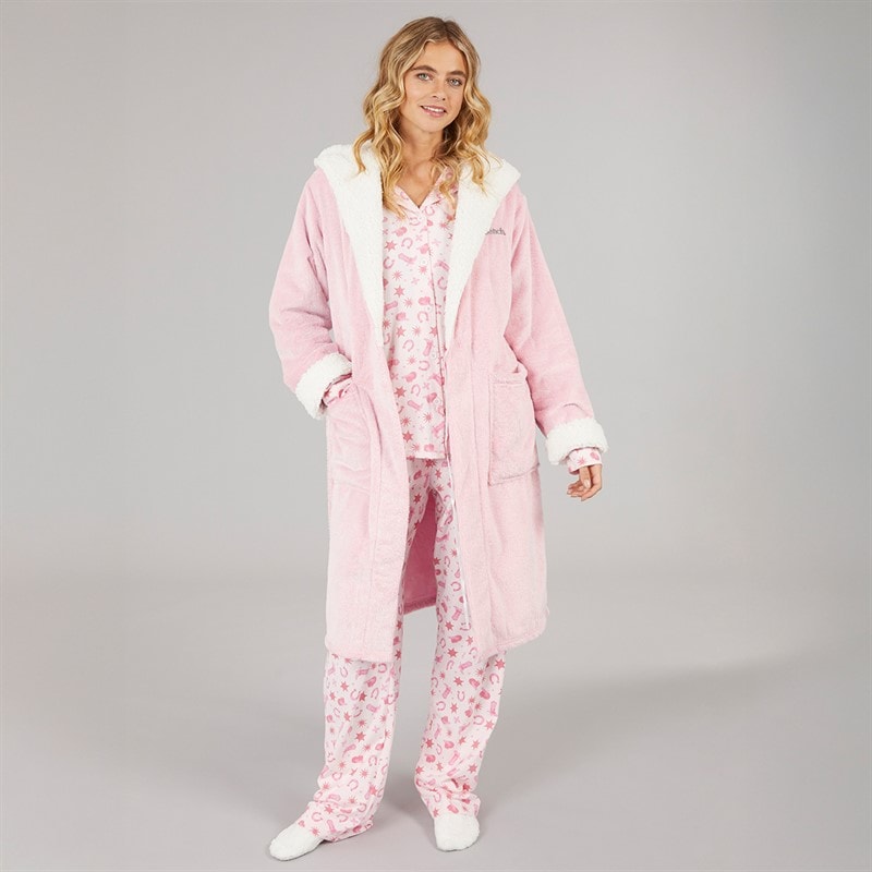 Womens Rhiannon Dressing Gown Pink - Image 3