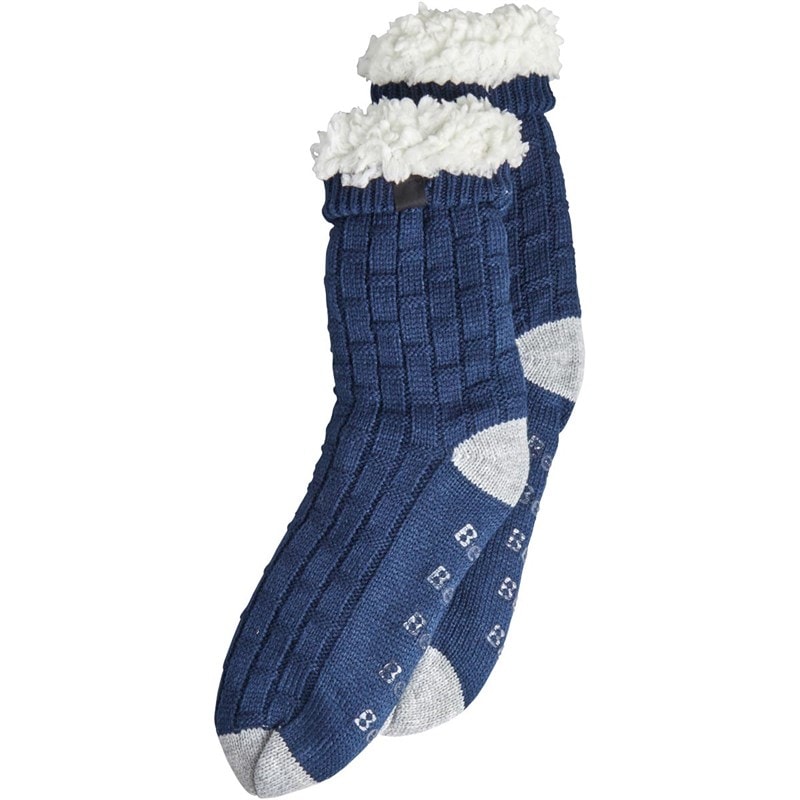 Mens Brookdale Slipper Socks Navy/Grey Marl - Image 2