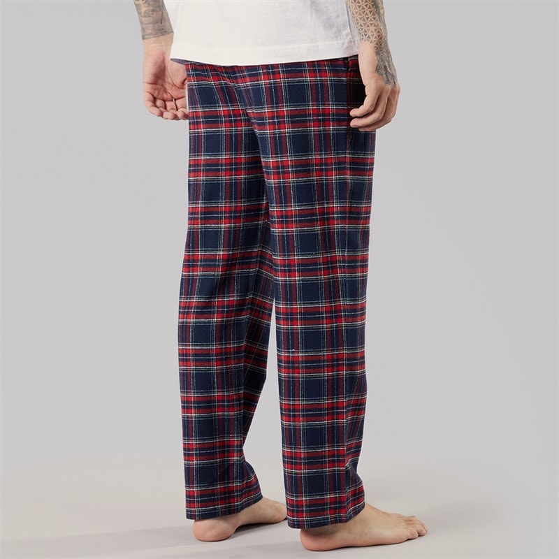 Mens Folau Flannel Pants Red Check - Image 2
