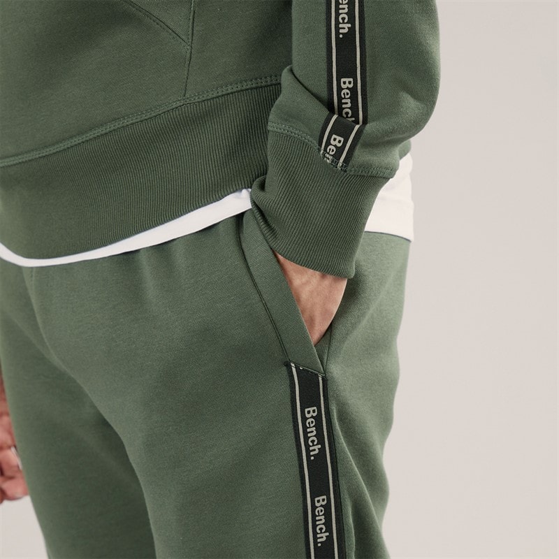 Mens Guttell Tracksuit With Branded Tape Detail Khaki - Image 3