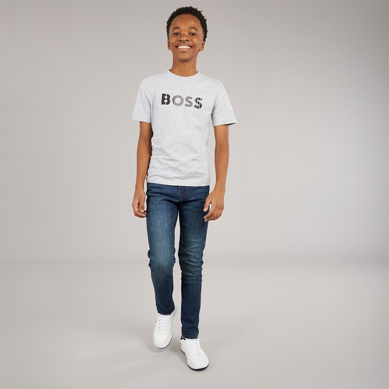 Boys Carson Slim Jeans Mid Wash - Image 4