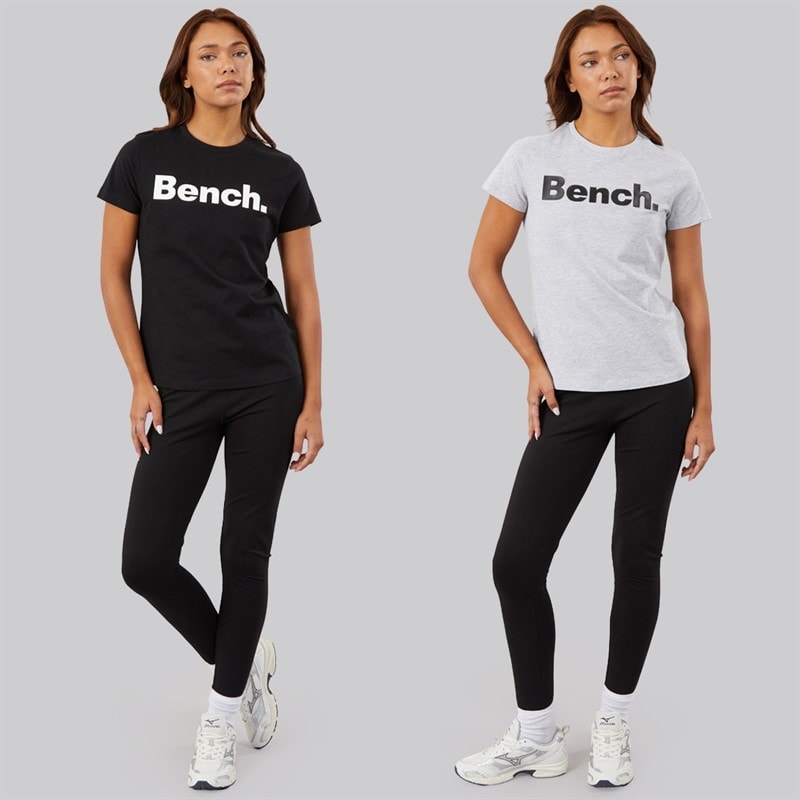 Womens Grammen Two Pack T-Shirts Black/Grey Marl - Image 4