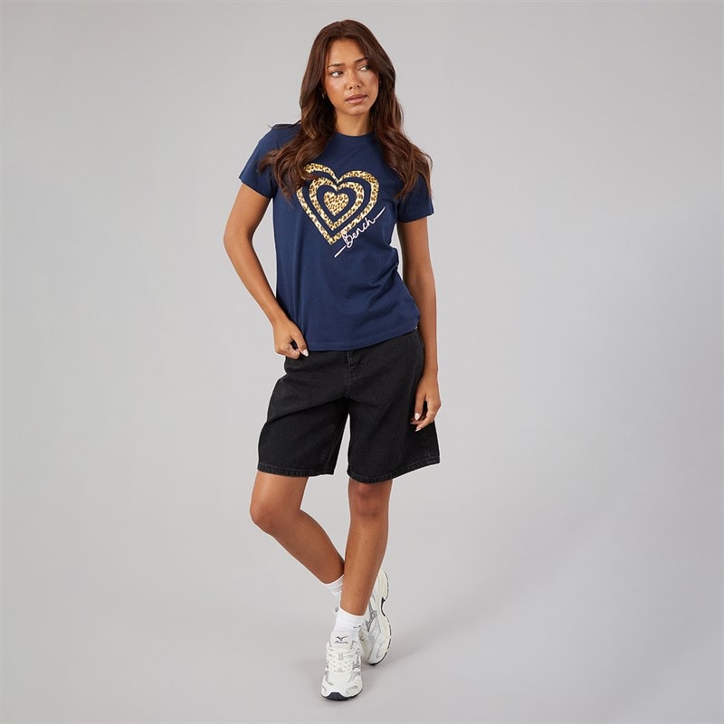 Womens Wildheart T-Shirt Navy - Image 4