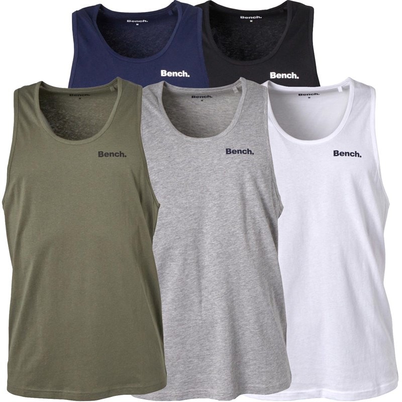 Mens Kirwan Five Pack Vests Black/White/Khaki/Grey Marl/Navy - Image 1