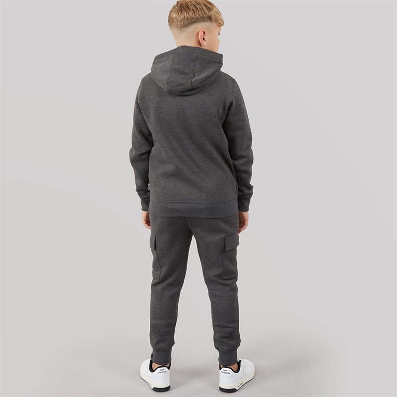 Boys Fargo Fleece Cargo Tracksuit Charcoal - Image 2