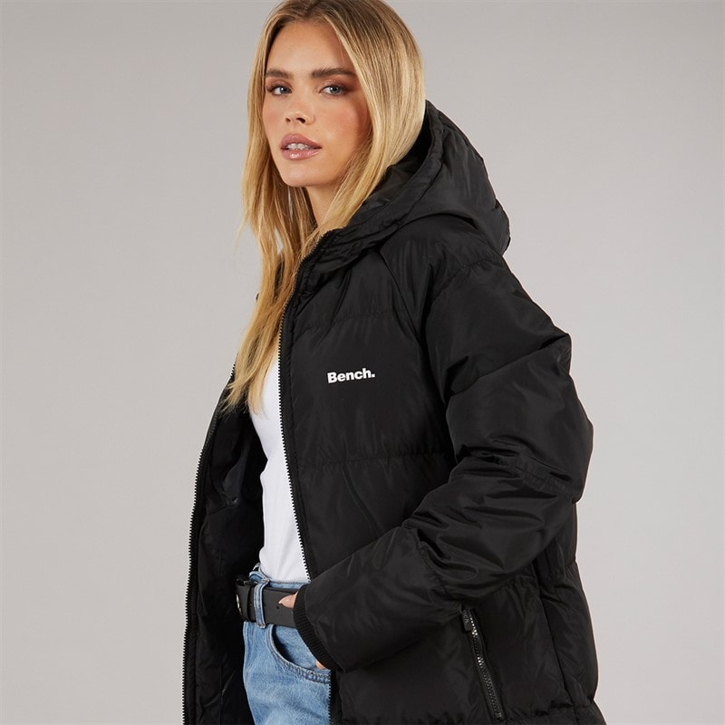 Womens Ryelle Maxi Length Puffer Coat Black - Image 3