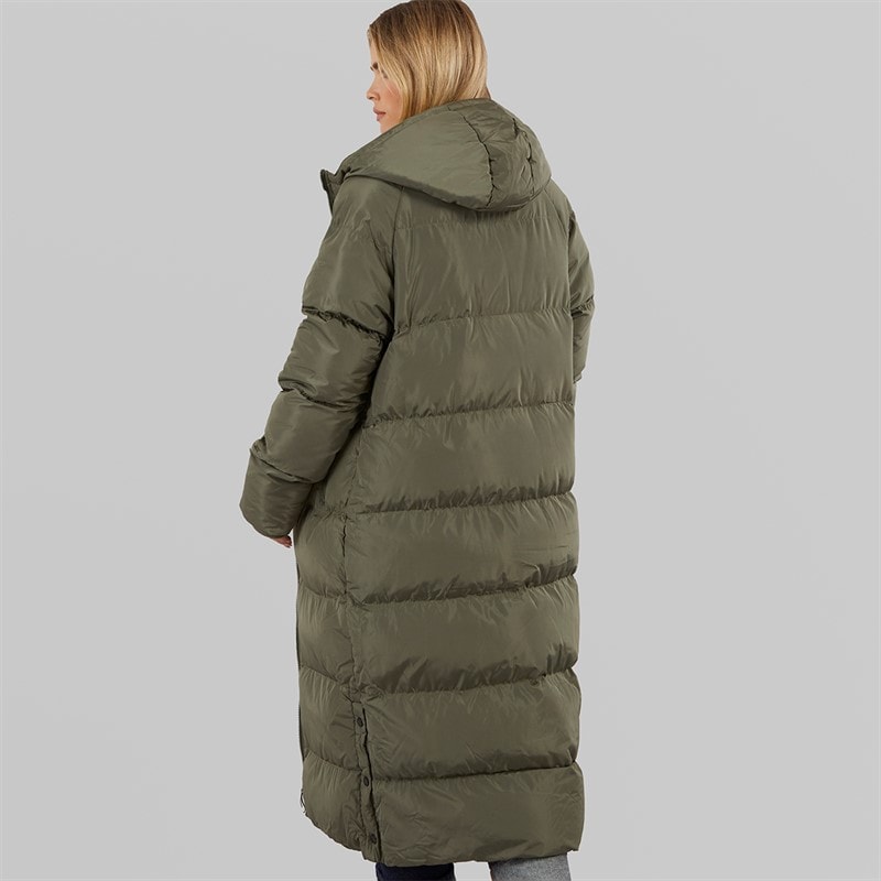 Womens Ryelle Maxi Length Puffer Coat Khaki - Image 2