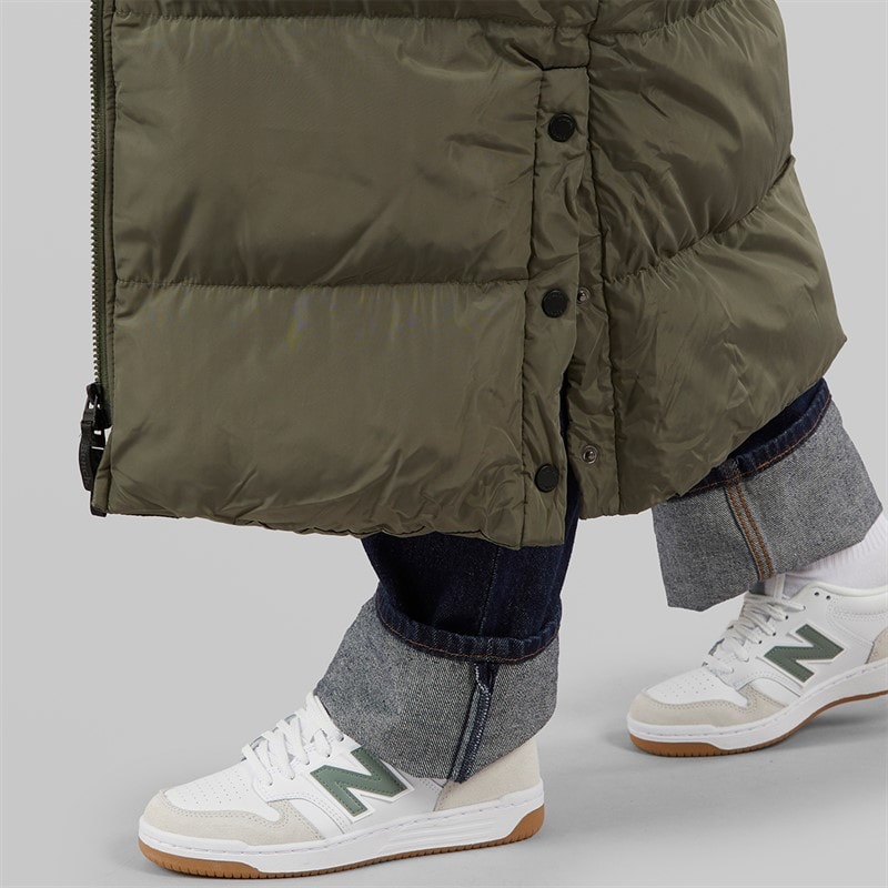 Womens Ryelle Maxi Length Puffer Coat Khaki - Image 5