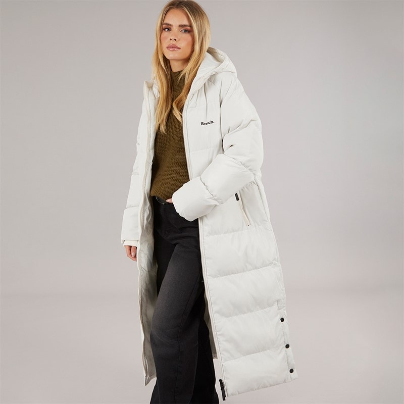 Womens Ryelle Maxi Length Puffer Coat Winter White - Image 1