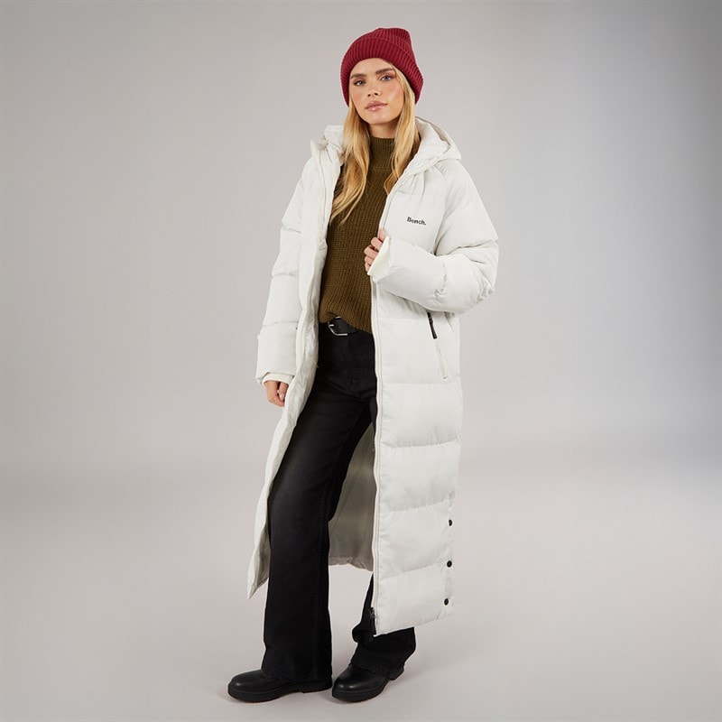 Womens Ryelle Maxi Length Puffer Coat Winter White - Image 4