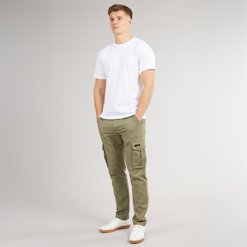 Mens Sergei Twill Cargo Pants Light Khaki - Image 3