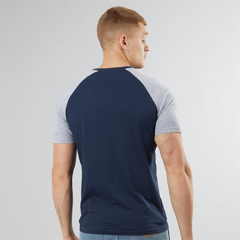 Mens Trova Five Pack T-Shirts Black/Navy/Burgundy Marl/Denim Marl/Ecru Marl - Image 2