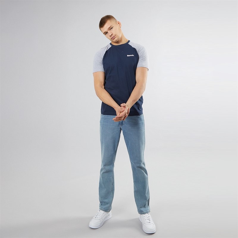 Mens Trova Five Pack T-Shirts Black/Navy/Burgundy Marl/Denim Marl/Ecru Marl - Image 3