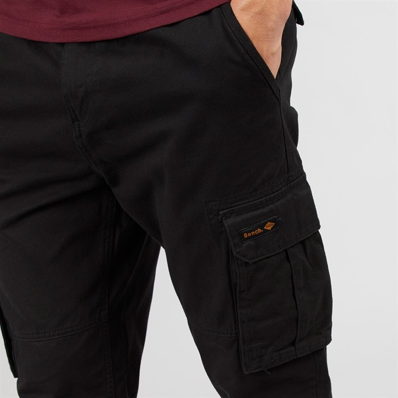 Mens Sergei Twill Cargo Pants Black - Image 3
