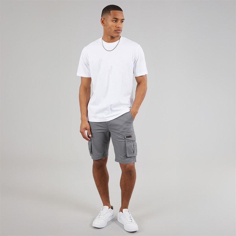 Mens Noahs Cargo Shorts Steel Grey - Image 4