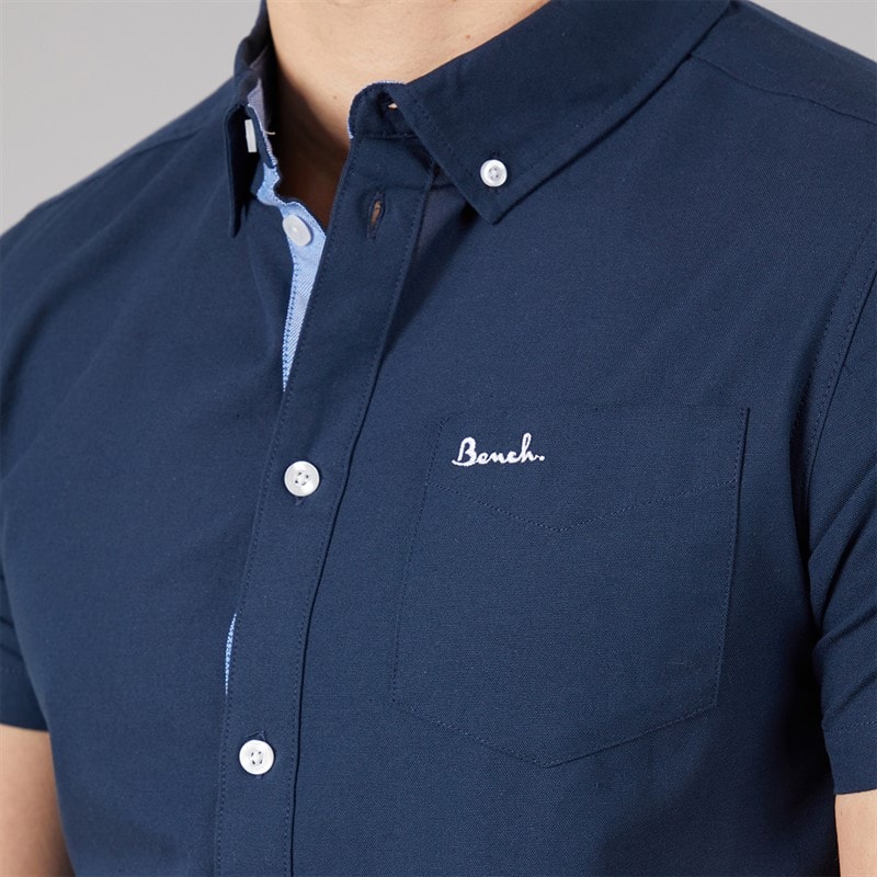 Mens Bowdon Short Sleeve Shirt Navy - Image 3