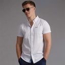 Mens Bowdon Short Sleeve Shirt White