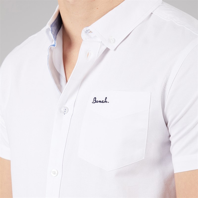 Mens Bowdon Short Sleeve Shirt White - Image 3