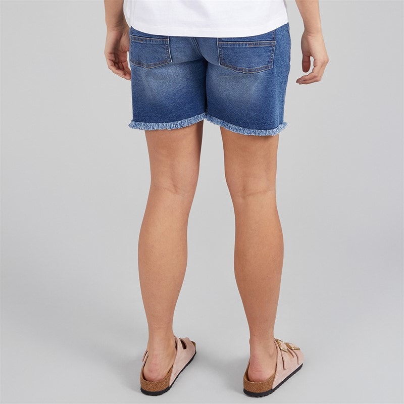 Womens Kaylie Denim Shorts Mid Blue - Image 2