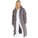 Womens Eloraina Long Hooded Puffer Coat Charcoal