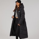 Womens Eloraina Long Hooded Puffer Coat Black