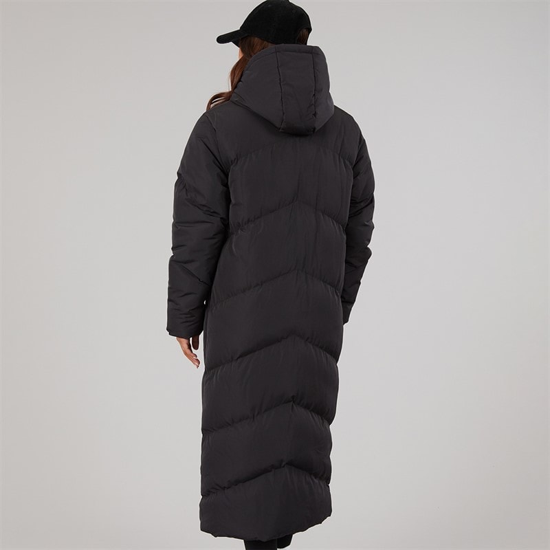 Womens Eloraina Long Hooded Puffer Coat Black - Image 2