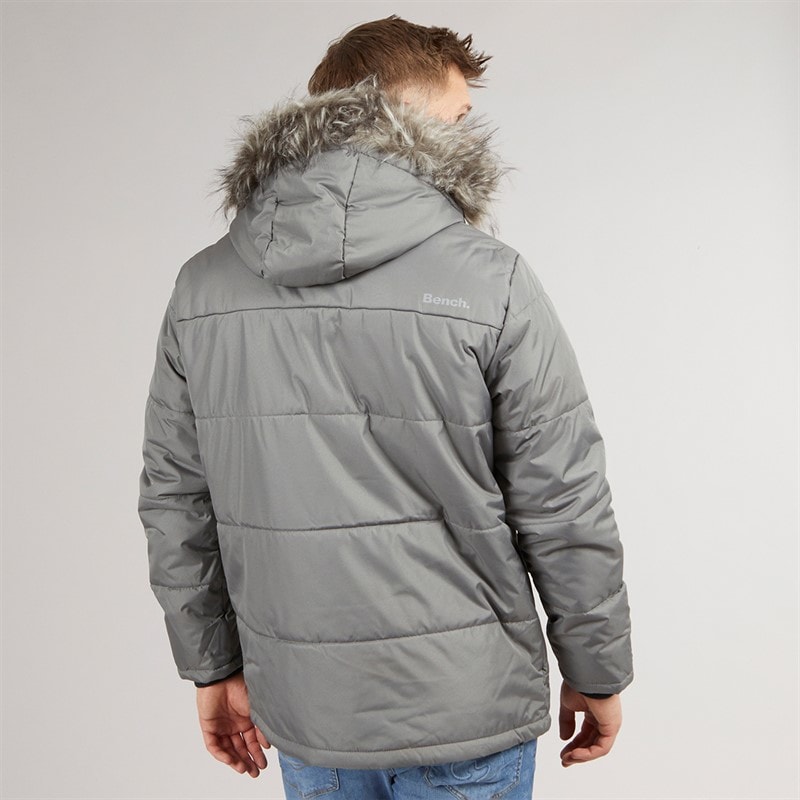 Mens Koufax Padded Parka Steel Grey/Black - Image 2