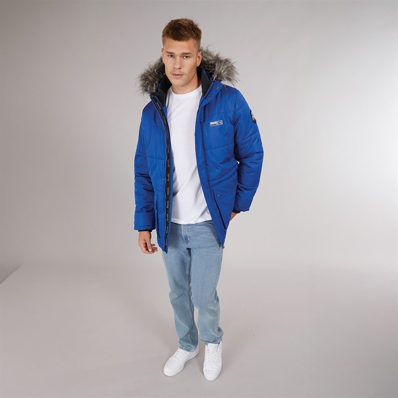 Mens Koufax Padded Parka Cobalt Blue/Black - Image 5