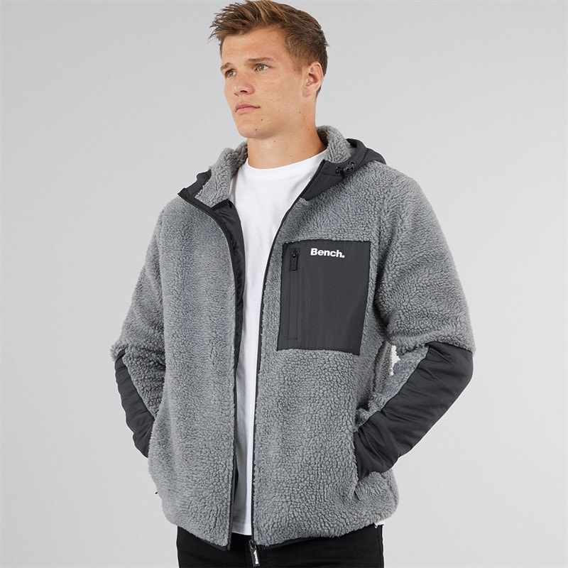 Mens Brecon Zip Through Sherpa Fleece Grey Marl - Image 1