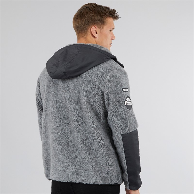 Mens Brecon Zip Through Sherpa Fleece Grey Marl - Image 2