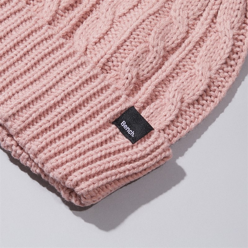 Womens Ivanna Bobble Hat Dusty Pink - Image 2