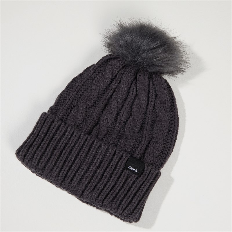Womens Ivanna Bobble Hat Charcoal - Image 2