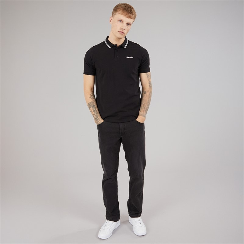 Mens Gruff Polo Shirt Black - Image 4