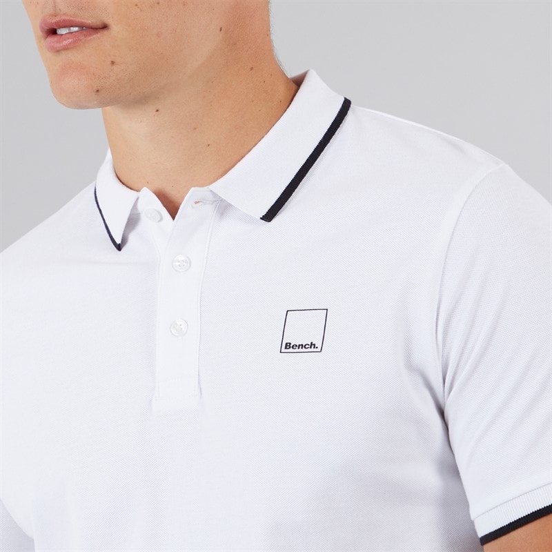 Mens Mata Polo Shirt White - Image 3
