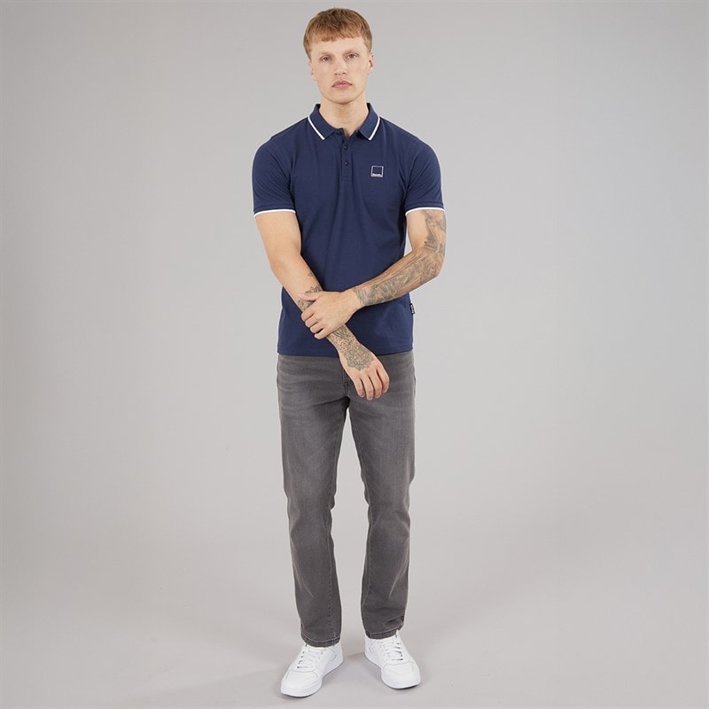 Mens Mata Polo Shirt Navy - Image 4