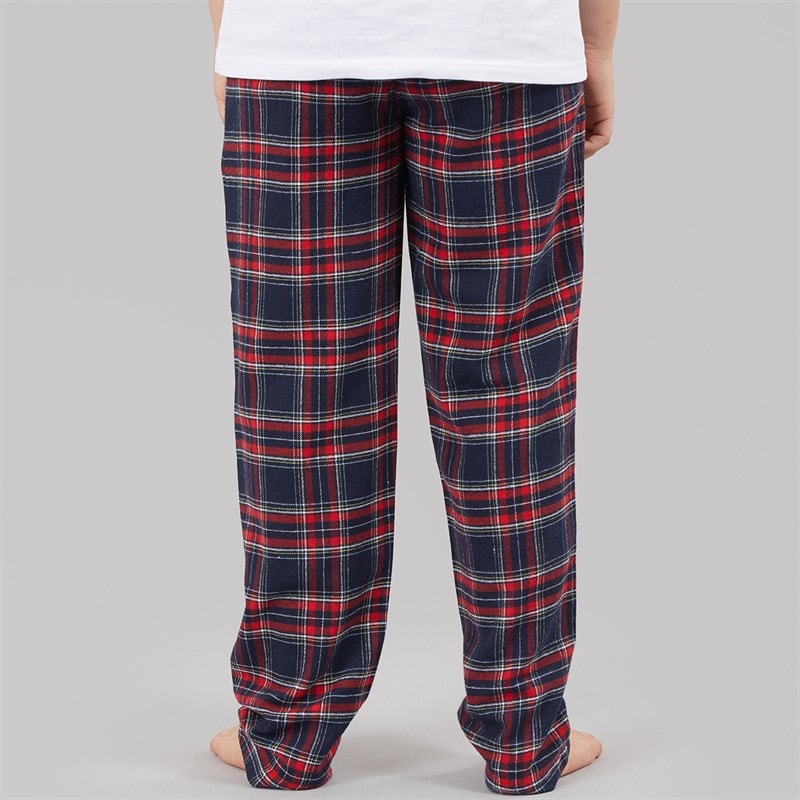 Boys Folau Flannel Check Lounge Pants Navy/Red/White/Yellow Check Flannel - Image 2
