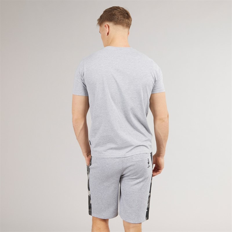 Mens Sanlo T-Shirt And Shorts Set Grey Marl - Image 2
