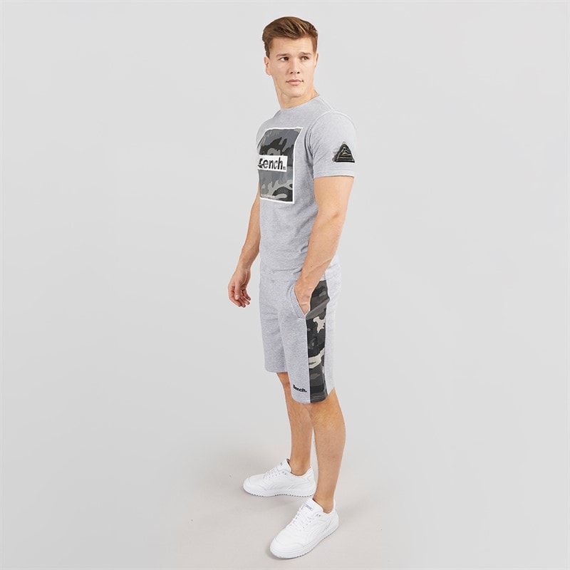Mens Sanlo T-Shirt And Shorts Set Grey Marl - Image 4