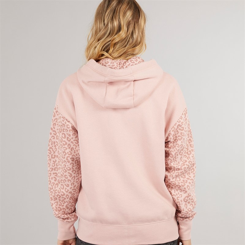 Womens Liney Zip Thru Hoodie Light Dusky Pink - Image 2