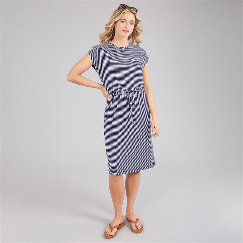 Womens Zaina Beach Dress Navy/White Stripe - Image 4