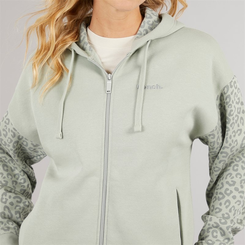 Womens Liney Zip Thru Hoodie Sage - Image 3