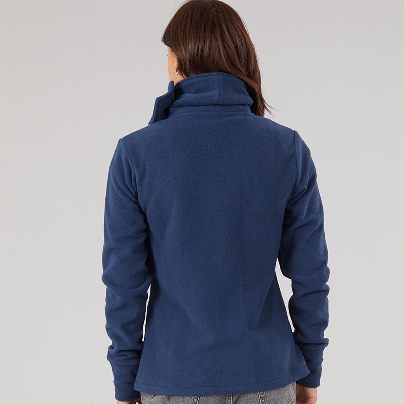Womens Funnel Microfleece Track Top Navy - Image 2