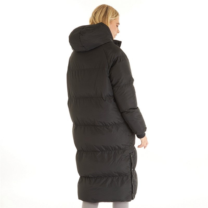 Womens Dans Long Hooded Padded Coat Black - Image 2