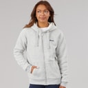 Womens Mintz Teddy Lined Zip Thru Hoodie Grey Marl