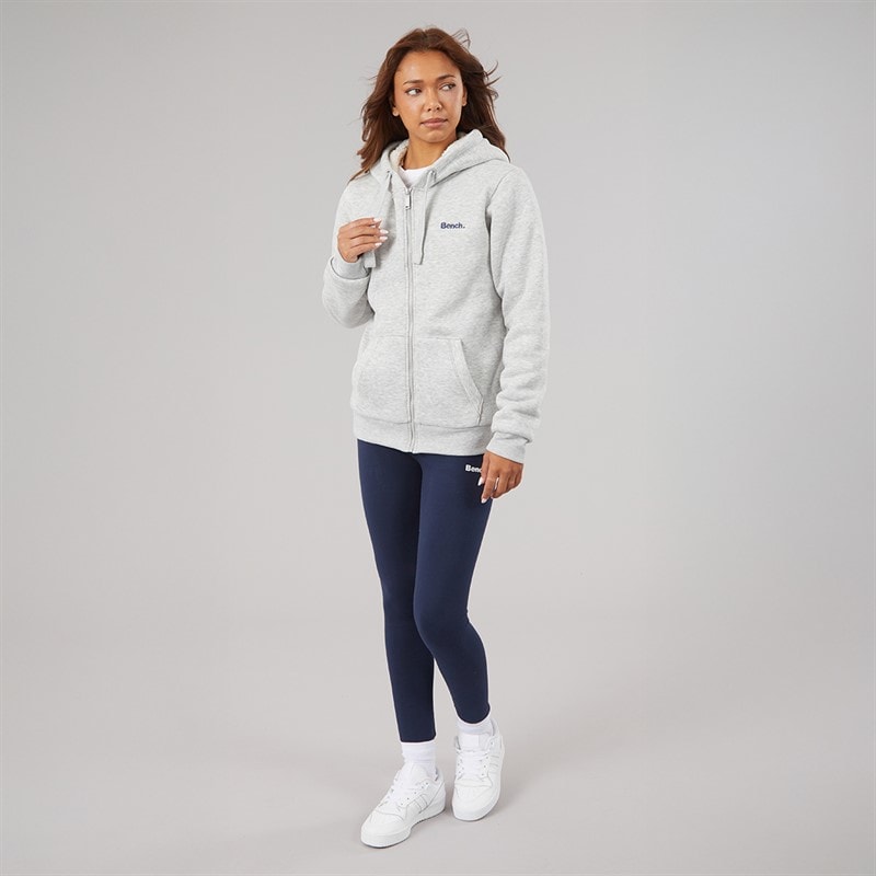Womens Mintz Teddy Lined Zip Thru Hoodie Grey Marl - Image 4